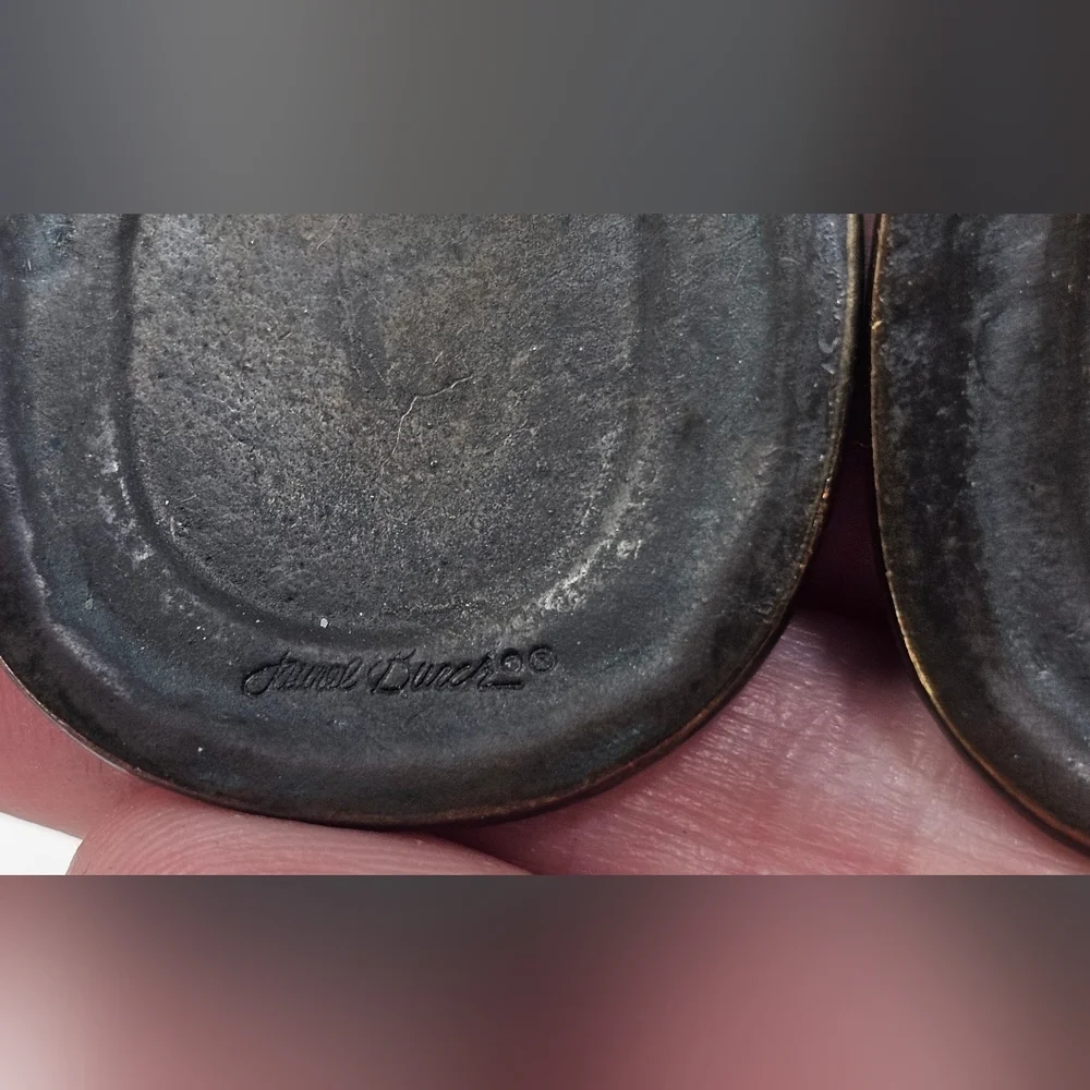 Vintage Laurel Burch Southwest Style Aztec Tribal Inspired Post Metal Earrings - Picture 5 of 7